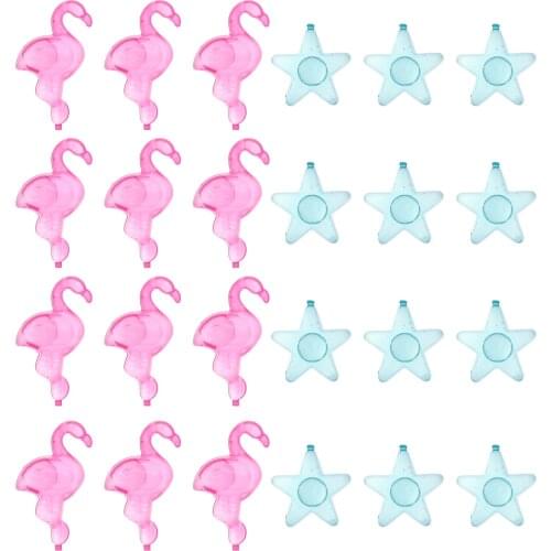 80pcs Lovely Quick Frozen Star and Flamingo Shaped Reusable Chilling Cubes Ice Cubes