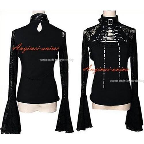 Fondcosplay tripp Fashion Hiphop Gothic Lolita Punk Fashion black cotton shirt top Cosplay Costume Tailor-made[CK987]