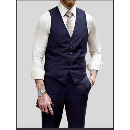 Mens waistcoat slim-fit 2020 spring and autumn street shooting star with the same paragraph single-breasted black short suit sl