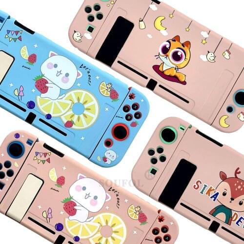 Cute Cartoon TPU Soft Cover For Nintendo Switch Protective Split Cover Shell Anti-fall Game Console Case For NS Accessories
