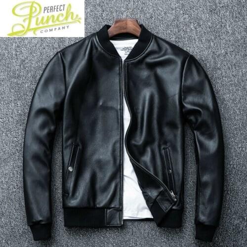 Genuine Spring Men Autumn Real Cow Leather Jackets Vintage Cowhide Coat Plus Size Motorcycle Jacket Casaco YY974