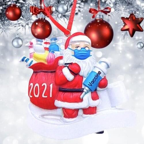 NEW 1PC Creative Santa Snowman Pendant Resin Christmas Pendants Ornament For Christmas Tree Ornaments Decoration Kids Toys