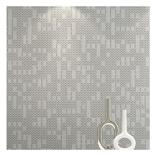 Wholesale flocking solid color grey embossed lattice grid wallpaper rolls for living room background wallpaper roll