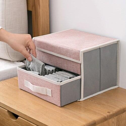 Underwear Bra Organizer Drawer Storage Box 3 Colors Drawer Closet Organizers Boxes for Underwear Scarfs Socks Bra Double Layer
