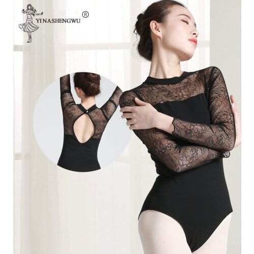 Sexy Open Back Sleeveless Camisole Ballet Leotards Ballerina Bodysuit Adult Girls Lace Long Sleeve Spandex Gymnastics Leotard