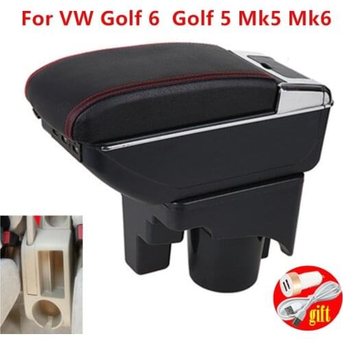 For VW Golf 6 Armrest box For Golf 5 Mk5 Mk6 jetta 5 Interior special Retrofit parts Car Armrest box Center Storage box