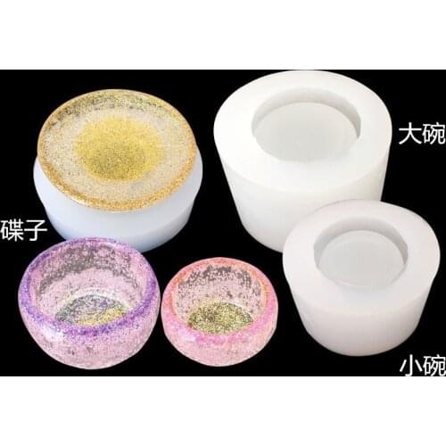 DIY silicone mold hand made small bowl container dish crystal drop glue dry flower mold