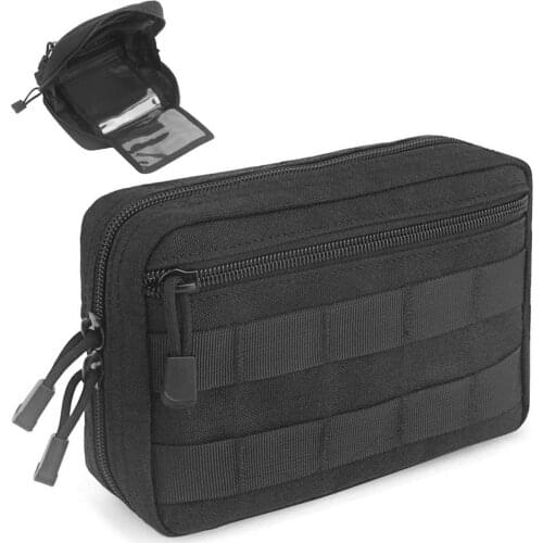 Tactical Molle Pouch Hunting Waterproof EDC Utility Bag With Map Pocket Military Tool Waist Pack for Backpack Accessory Bag