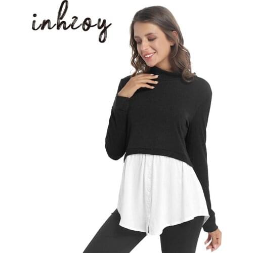 Women Sweaters Spring Autumn Turtleneck Black Knitted Tops Ladies Shirts Patchwork Long Sleeve High Street Pullover Femme Jumper