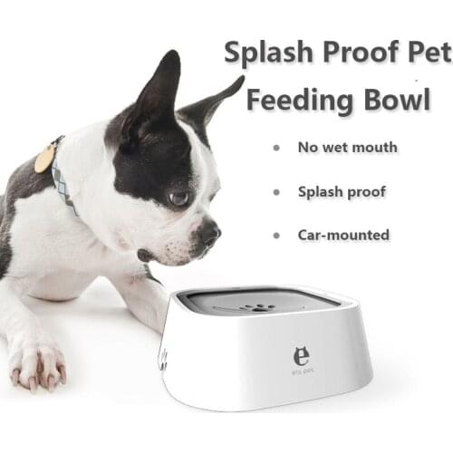 1.5L Pet Feeding Bowls Not Wetting Mouth No Spill Cat Bowl Prevent Splashing Water Feeder Plastic Portable Dog Bowl