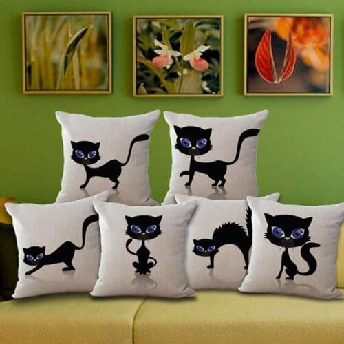 1 piece Fashion Casual Cartoon Cat Series Pattern Seat hug pillow Cover Decorative Home Chair Throw Pillows Case 45*45cm A1037