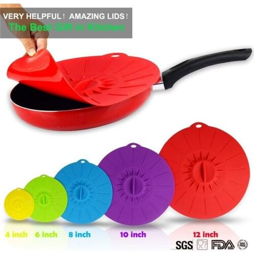 Cooking Pot Pan Lid Fresh Tools Keeping Gadgets Silicone Microwave Reusable Kitchen Cooking Multifunction Cover Bowl 1PC