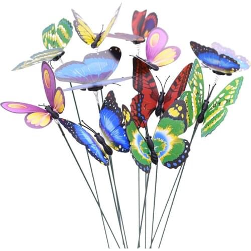 10/20pcs Butterfly Stake Garden Yard Planter Colorful Butterflies Outdoor Flower Pot Decor for Home Decoration Gardening Supplie