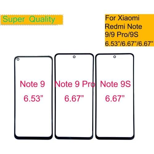 10Pcs/lot For Xiaomi Redmi Note 9 Pro 9S Touch Screen Panel Front Outer Glass Lens For Redmi Note 9S LCD Glass Front Replacement