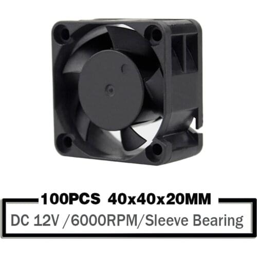 100Pcs Lot YOUNUON 4cm DC 12V 2Pin 40x40x20mm 4020 Sleeve Bearing Cooler 40mm Computer Cooling Fan
