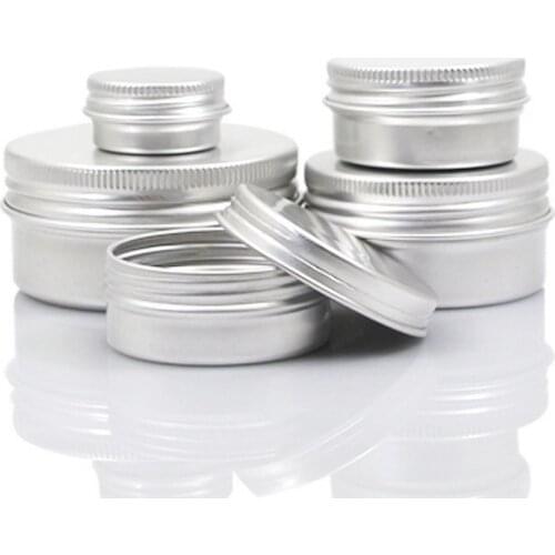 30 60 100 150 200 250 ml Makeup Aluminium Jar Tin Pot Nail Art Lip Empty Cosmetic Containers Screw Thread Cream Storage 1000pcs