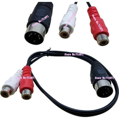 5Pin Din RCA Audio Line Cable 5P Din Male 2 two Double RCA Female Audio cable Line 2 Two RCA Female Din MIDI Audio Cable Line
