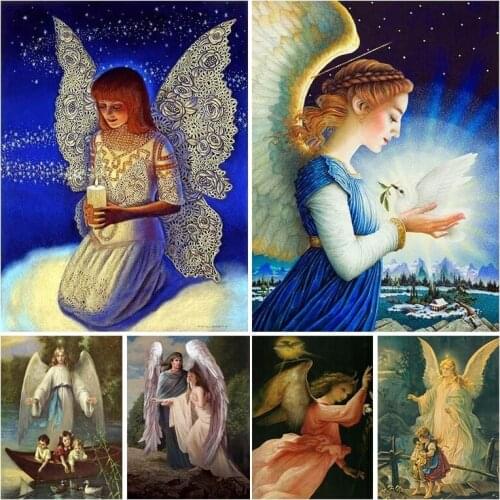 5D Diamond Mosaic Cross Stitch Kits Angel Wing Beauty Full Square Diamond Painting Diamond Embroidery Art Home Decor