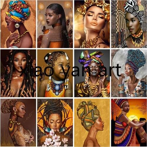 5D African Woman Diamond Painting Diamond Inlaid DIY Full Diamond Embroidery Living Room Home Decoration