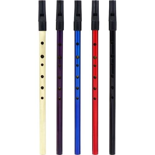 BATESMUSIC Traditional Tin Penny Whistle 6 holes Wind Music Instrument Brass Key of D Purple