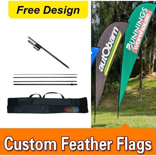 Free Design Free Shipping Double Sided Inground Spike Teardrop Flags Banners Signs Advertising Open Feather Flags Sail Banners