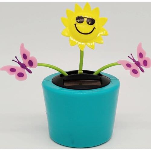 Solar Powered Shaking Doll Toy Home Decor - Flower & Butterfly