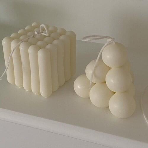 Art Ball Rubiks Cube Candle Multi Ball Candle Spiral Home Soft Decoration Gift Triangle Candle Ins Style Blogger Same