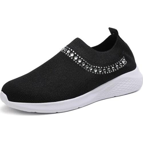 Woman Vulcanize Shoes White Casual Fashion Sneakers Ladies Slip-On Sock Shoes Summer Trainers Femme