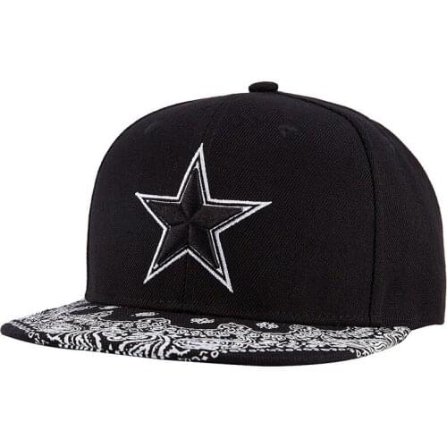 Cool Bandanna Paisley Star Adjustable West Coast Dallas Street Cap Football Team Fashion Flat Bill Rapper Snapback Diamond Crown