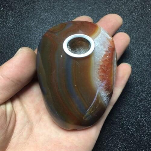 Natural Malagasy mineral manushi elliptical crystal pipe quartz point pipe, smoking vessel