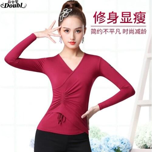 New Sexy latin top Dance Clothes Women Latin Salsa Rumba Chacha Dance long sleeve Performance Practice Costume