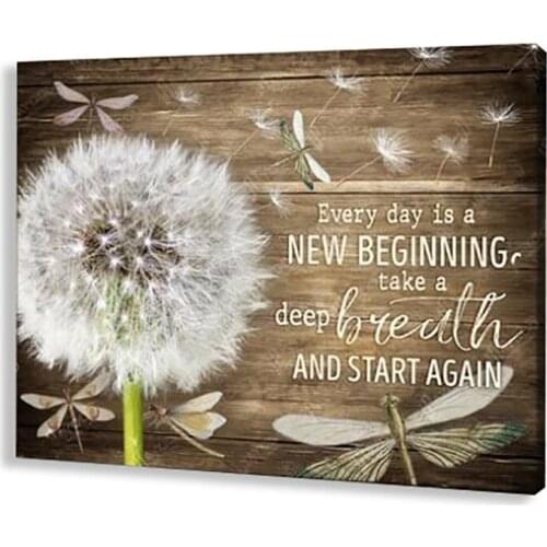 Dandelion on Wood Texture Wall Art Canvas Painting Vintage Poster Picture Prints Home Decor Living Room Bedroom Bathroom