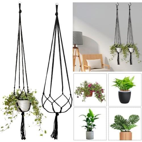 2PCS Hanging Plant Handmade Macrame Plant Hanger Flower Pot Planter Hanger Wall Decor Courtyard Garden Hanging Planter Baskets