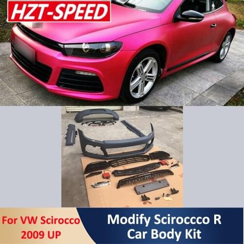 Scirocco Modify to R Type Car Body Kit Unpainted Resin Front Rear Bumper Side Skirts Grille For VW Scirocco 2009 Up