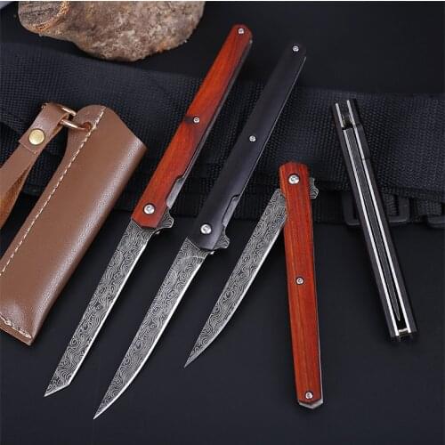 Homir Portable Folding Knife Pocket Blade Wooden Handle Hunting EDC Fold Fruit Knives Hadness Outdoor Camping Survival Knifes