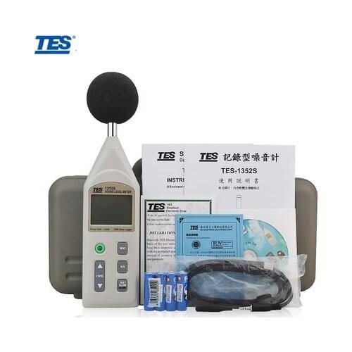 TES-1352S Programmable Sound Level Meter 30 to 130dB (USB cable , micro SD CARD 4GB)
