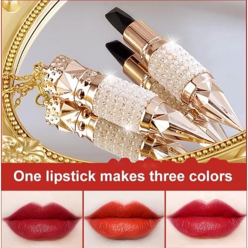 Tricolor Lipstick Matte Lipstick Long-lasting Lip Stick Makeup Waterproof Sweatproof Lipstick Women Cosmetics TSLM1