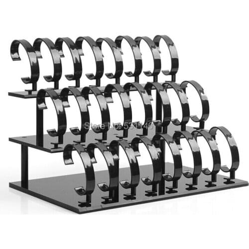 Black color Three-layer Acrylic Watch Display Rack Holder Show Stand 5pieces/lot