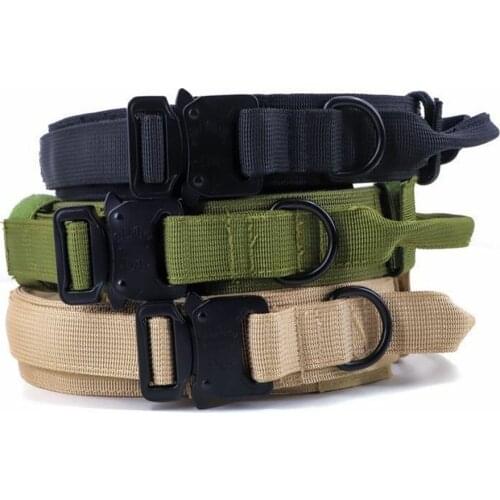 Military Tactical Dog Collar Durable Adjustable Nylon Military Dog Collar Leash For Walking Control Handle Training Hunting