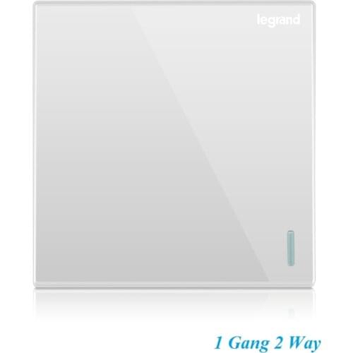 High Quality Simple Classic Magnolia White Large Panel Wall Switch With Fluorescence 1 Gang Double Control 86-type Switch