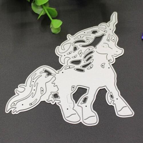 YINISE Metal Cutting Dies For Scrapbooking Stencil UNICORN DIY PAPER Album Cards MAKING Embossing Folder Die Cut CRAFTS MOLDS