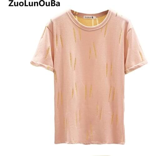 Zuolunouba Summer New Casual Fashion All-match Women T-shirt Loose Harajuku Round Neck Short Sleeve Sweet Commuting Ladies Tops