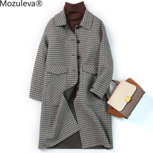 Mozart 2021 Handmade Woolen Coat Womens Double-Faced Woolen Goods Womens 2021 Autumn and Winter Woolen Coat Womens Elegant