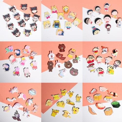 10PCS Japanese Cartoon Brooch Activities Small Bags Clothes Decoration Pin Cute Animal Anime Brooch Gift Fashion Cartoon Brooch