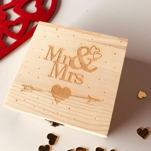10pcs/lot wooden Box Mr & Mrs Candy Boxes Wedding Favor Gifts Box Party Decoration with free shipping