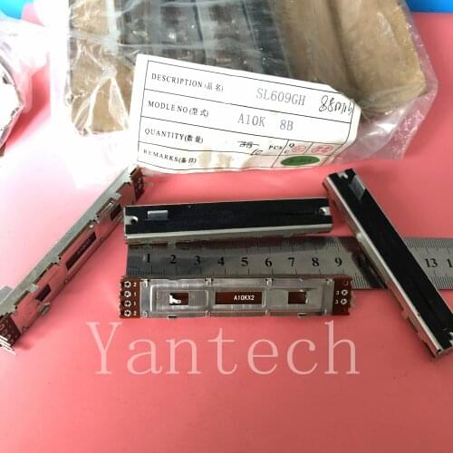 10PCS SL609GH A10K B10KX2 8.8CM A10KX2 Slide fader double 88MM mixer fader potentiometer handle 8MM
