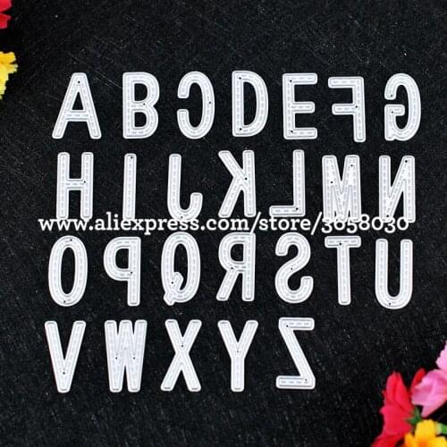 26pcs Letters English Alphabet with Sewing Metal Die cutting Dies For DIY Scrapbooking Photo Album Embossing Folder 8072611