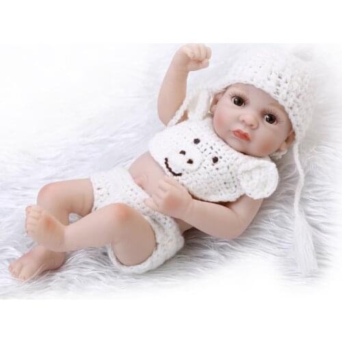 27cm Handmade Full Silicone Reborn Baby Girl Simulation Cute Boneca Menino Menina Realista Newborn Doll Kids Bath Sleeping Toys