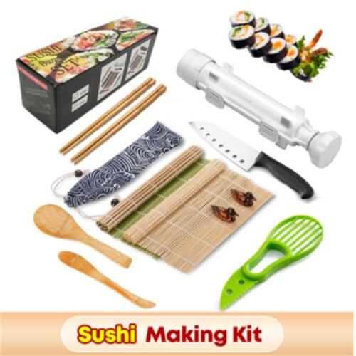 Sushi Accessories Set Maker Rice Mold Non-Stick Vegetable Meat Rolling Tool DIY Onigiri Kit Making Kitchen Supplies Bento Gadget