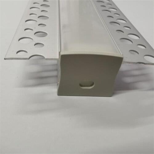 3.3FT/1Meter Plaster-in LED Drywall Aluminum Channel with Flange for Strip Lights, Recessed Profile with Clip-in Diffuser